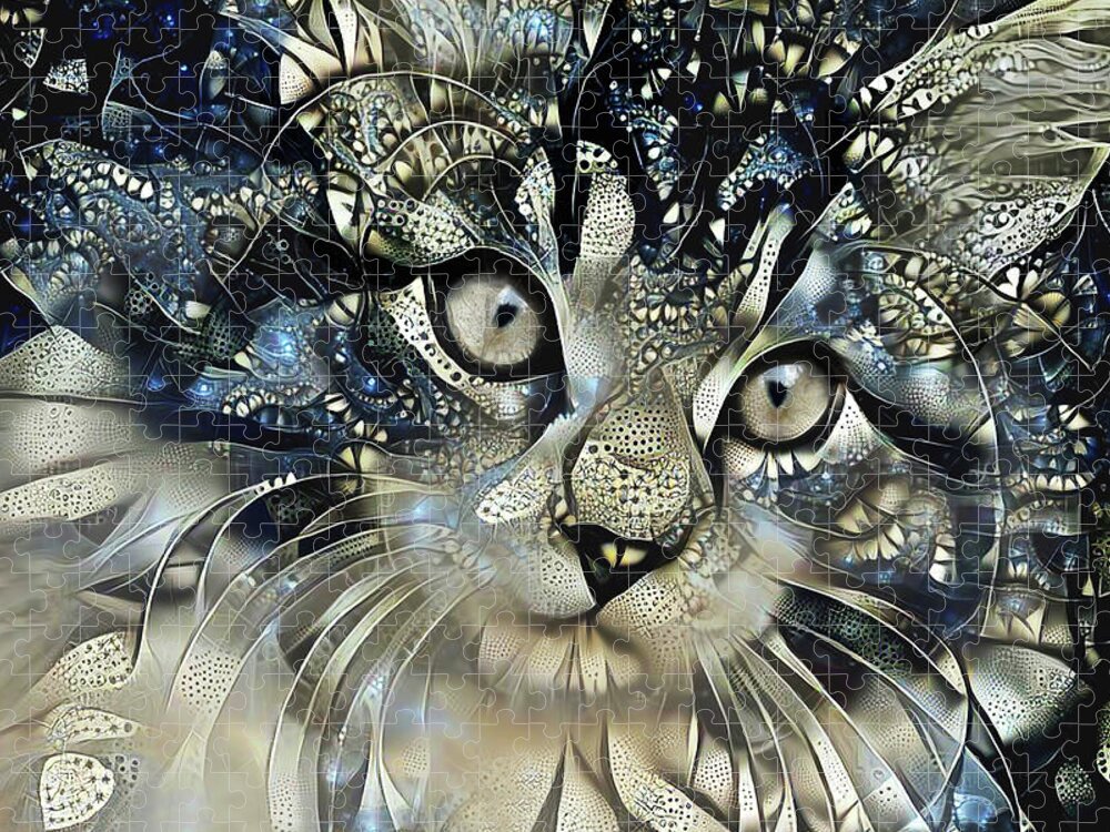 Cat Jigsaw Puzzle featuring the digital art Starstruck by Peggy Collins