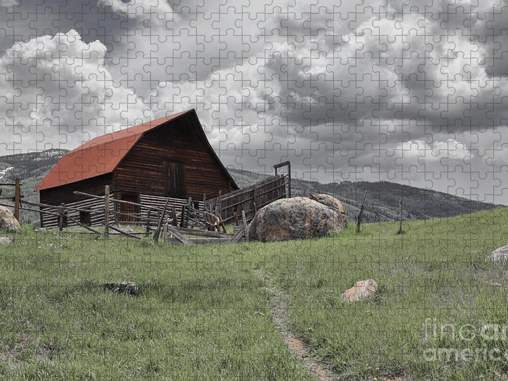 Steamboat Barn Jigsaw Puzzle featuring the photograph Steamboat Barn by Veronica Batterson