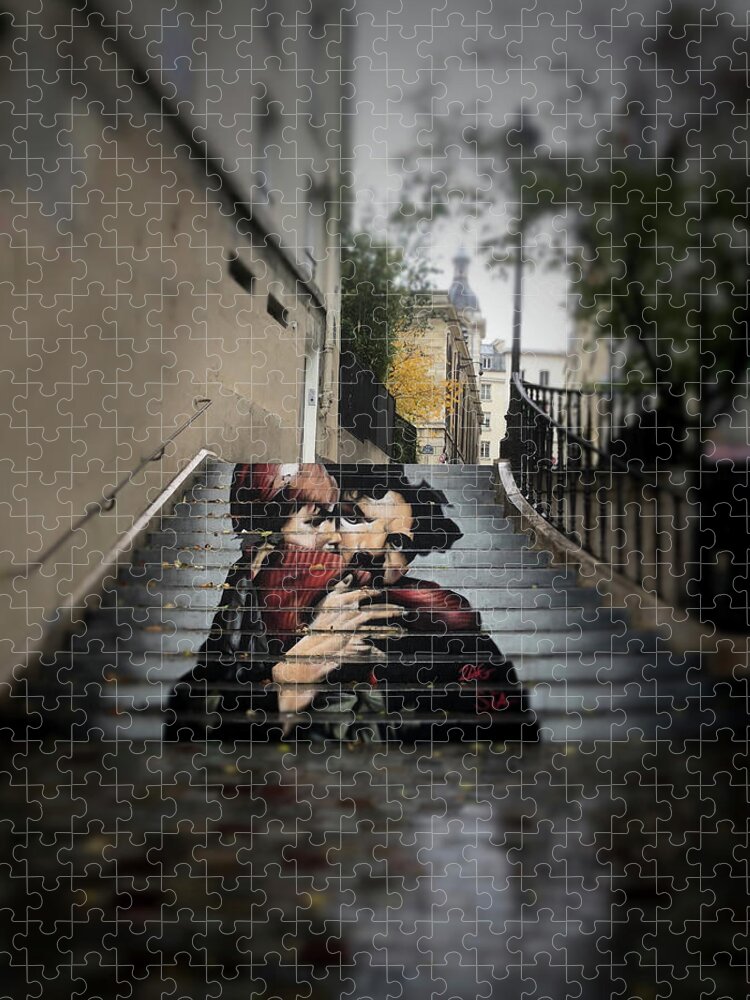 Paris Jigsaw Puzzle featuring the photograph Step Mural 2 by Tom Reynen