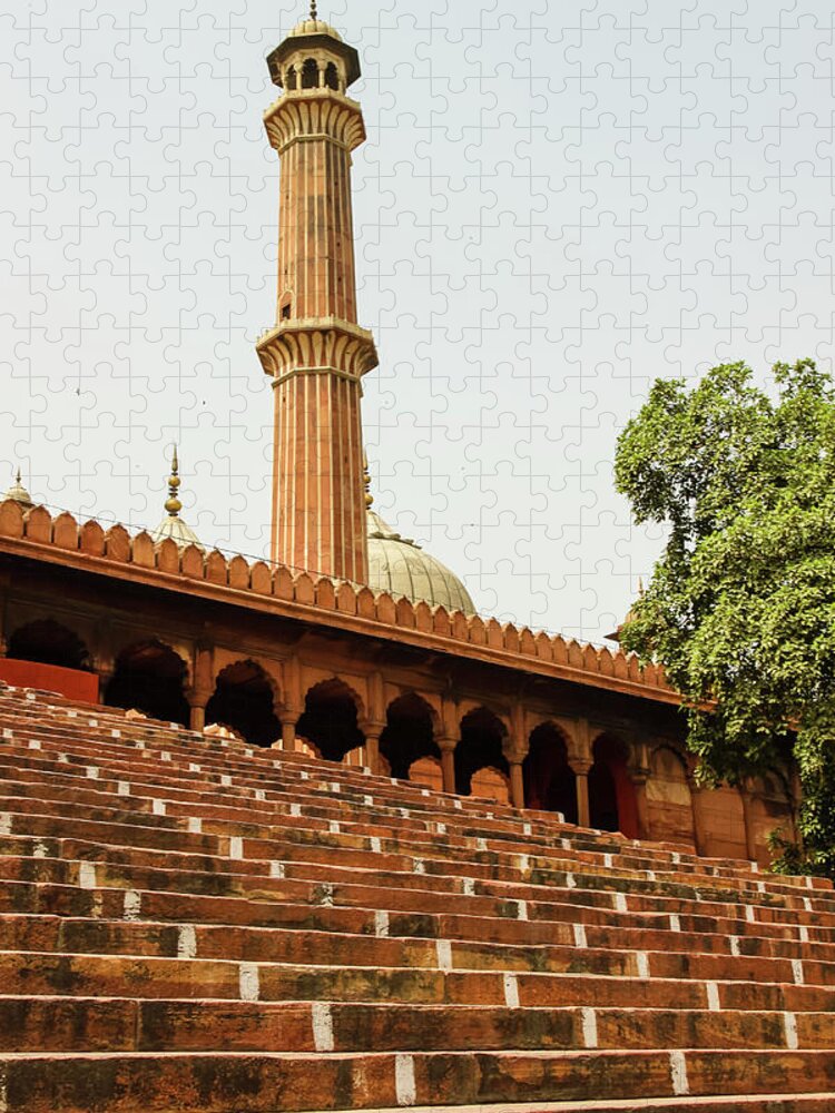 Delhi Jigsaw Puzzle featuring the photograph Steps of Jama Masjid, Delhi by Aashish Vaidya