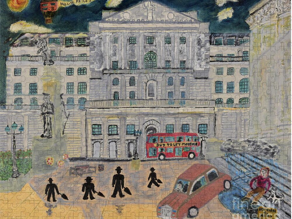 London Jigsaw Puzzle featuring the painting Sterling Disaster by David Westwood