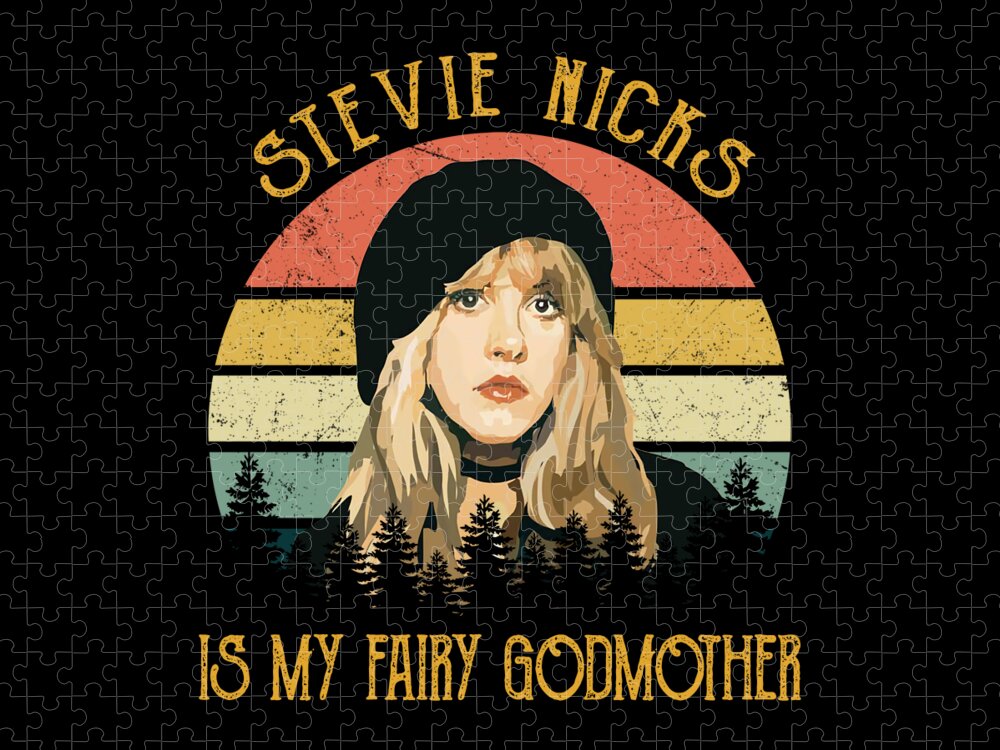 Stevie Nicks Jigsaw Puzzle featuring the digital art Stevie Nicks Is My Fairy Godmother Vintage by Notorious Artist