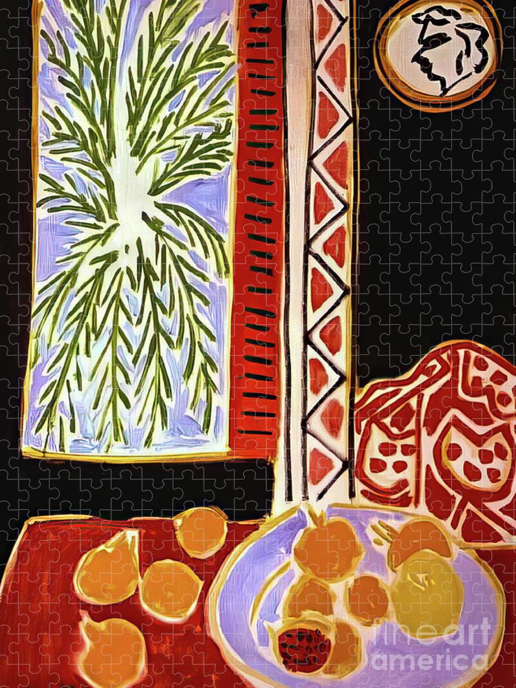 Still Life Jigsaw Puzzle featuring the painting Still Life With Pomegranates by Henri Matisse 1947 by Henri Matisse