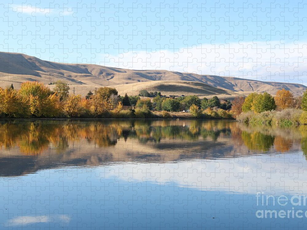Fall Jigsaw Puzzle featuring the photograph Still Yakima River in Autumn by Carol Groenen