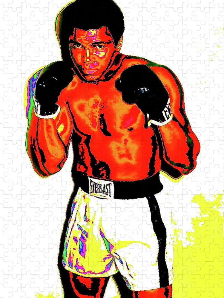 Ali Jigsaw Puzzle featuring the digital art Sting Like a Bee by Larry Beat