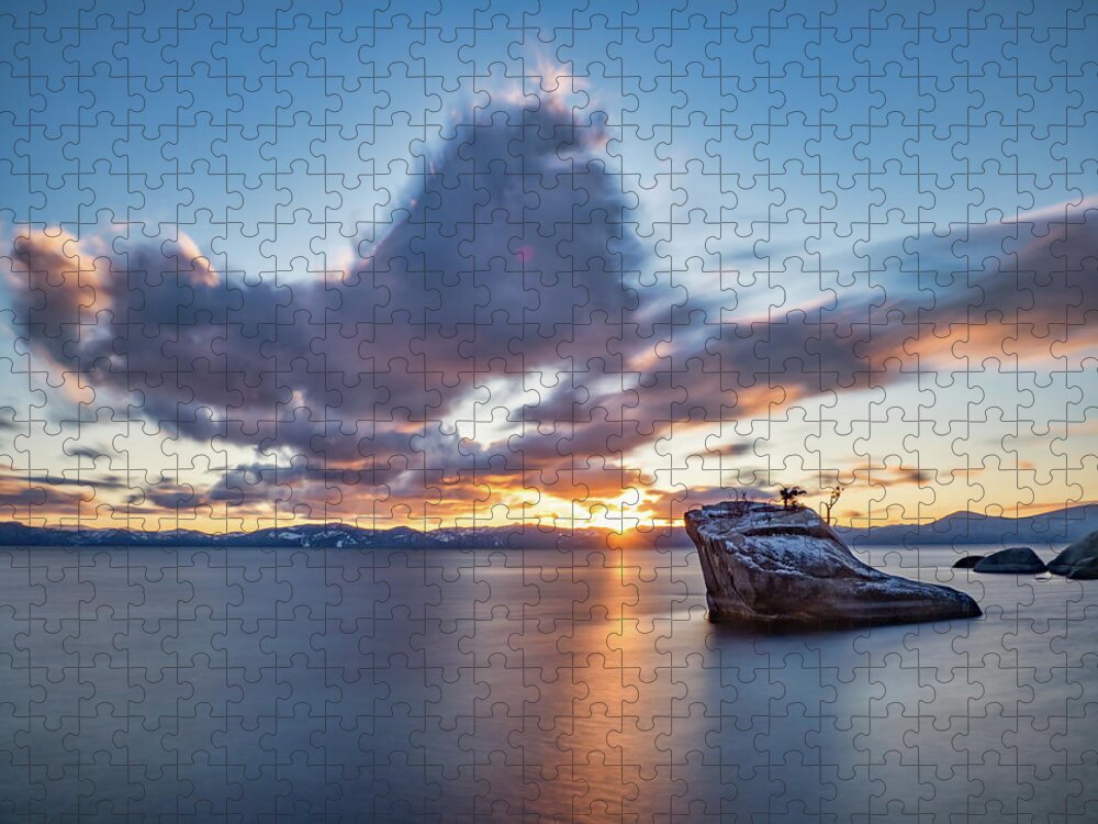 Lake Jigsaw Puzzle featuring the photograph Stone Water Sky by Martin Gollery