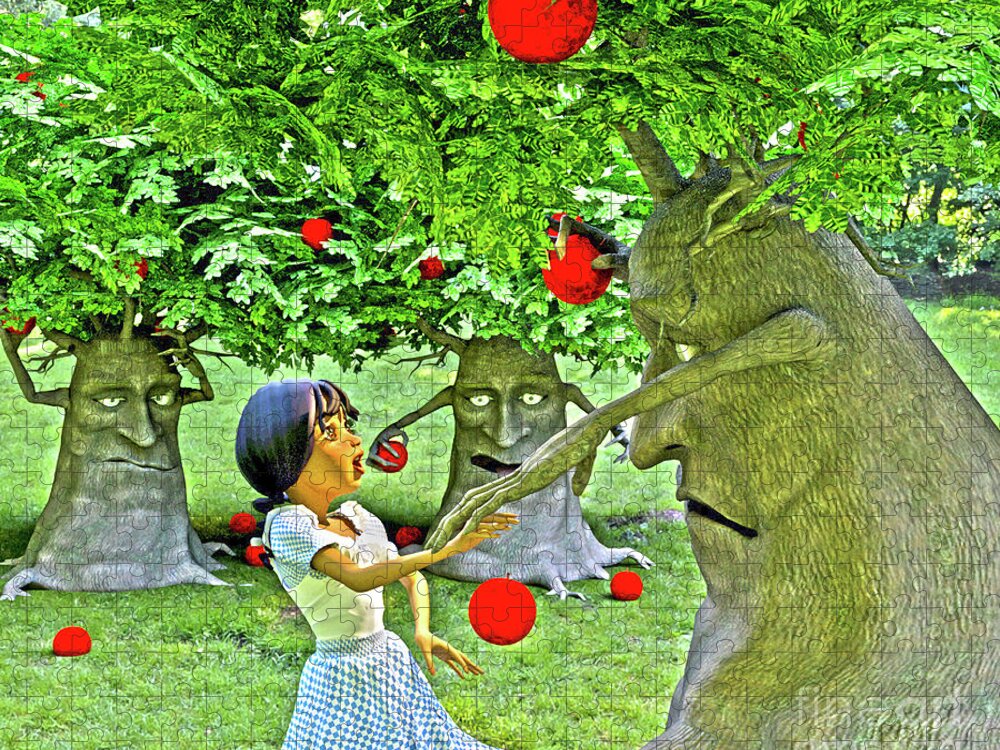 Stop Picking My Apple Jigsaw Puzzle featuring the digital art Stop Picking My Apples by Two Hivelys