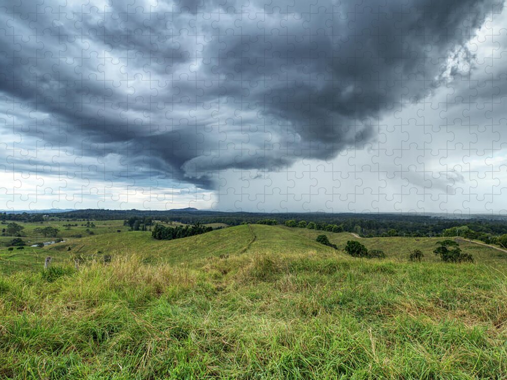 Storm Jigsaw Puzzle featuring the photograph Storm cell by Nicolas Lombard