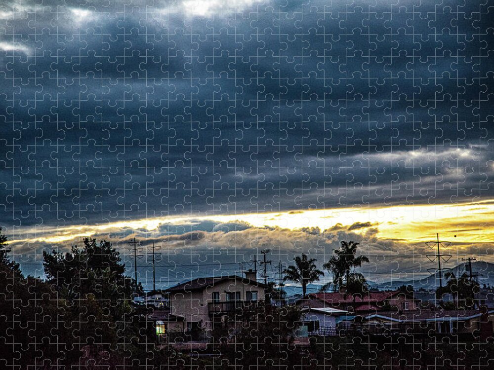 Stormy Sky Jigsaw Puzzle featuring the photograph Stormy Sky 2 by Phyllis Spoor