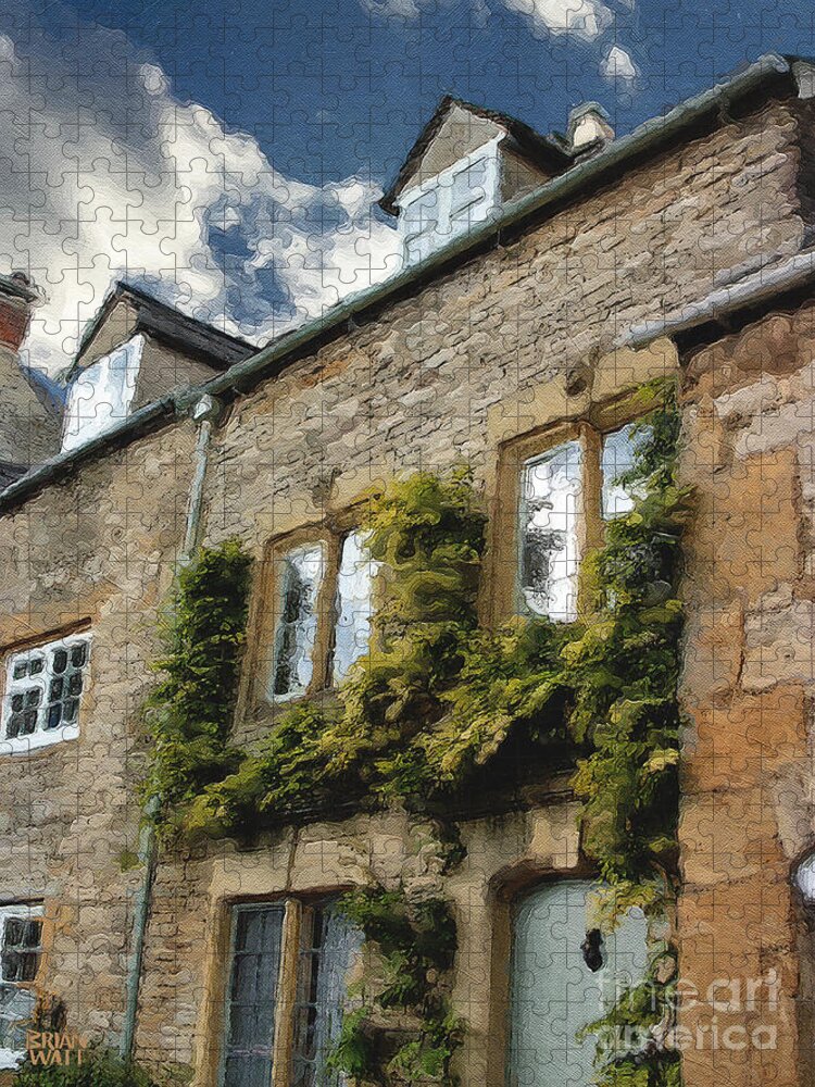 Stow-in-the-wold Jigsaw Puzzle featuring the photograph Stow in the Wold Facade Two by Brian Watt