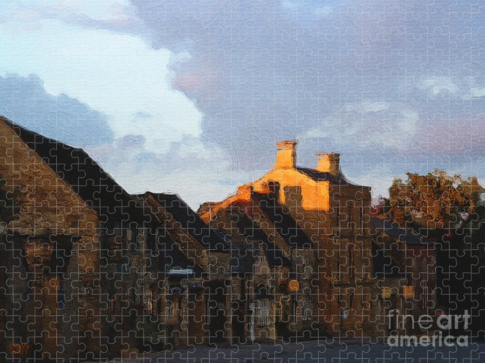 Stow-in-the-wold Jigsaw Puzzle featuring the photograph Stow Street by Brian Watt