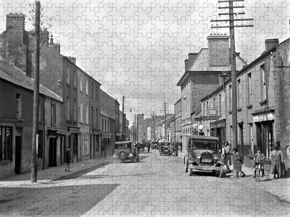 Street Jigsaw Puzzle featuring the painting Street, Athy, Co. Kildare by Artistic Rifki