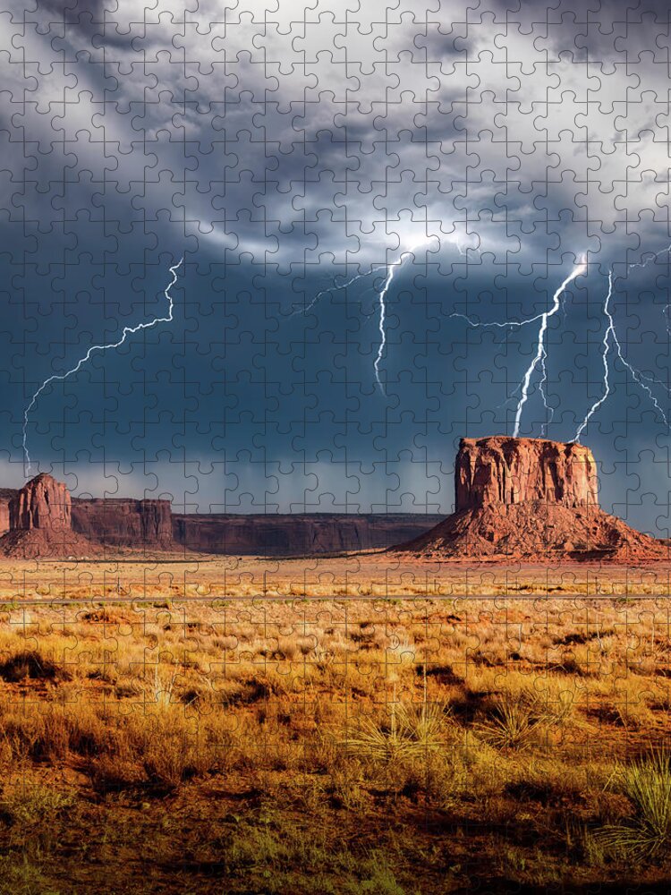 Sunset Jigsaw Puzzle featuring the photograph Strike in Monument Valley by G Lamar Yancy