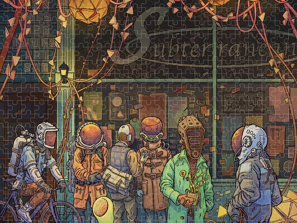 Chicago Jigsaw Puzzle featuring the digital art Subterranean by EvanArt - Evan Miller