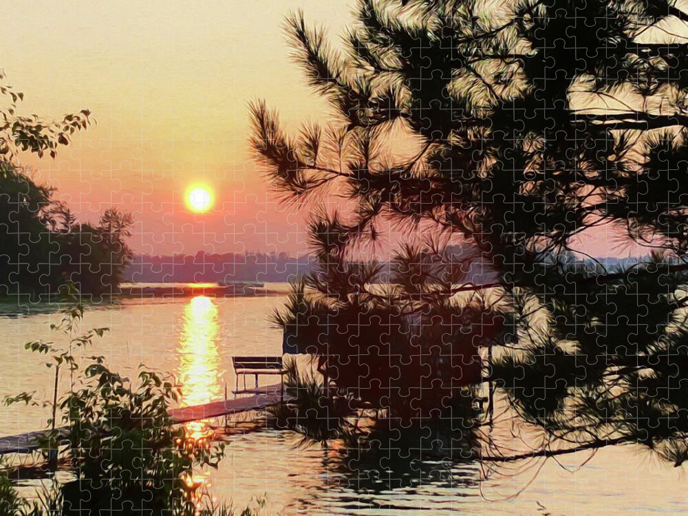 Lake Country Jigsaw Puzzle featuring the photograph Summer Dreams Sunset by Bonnie Follett