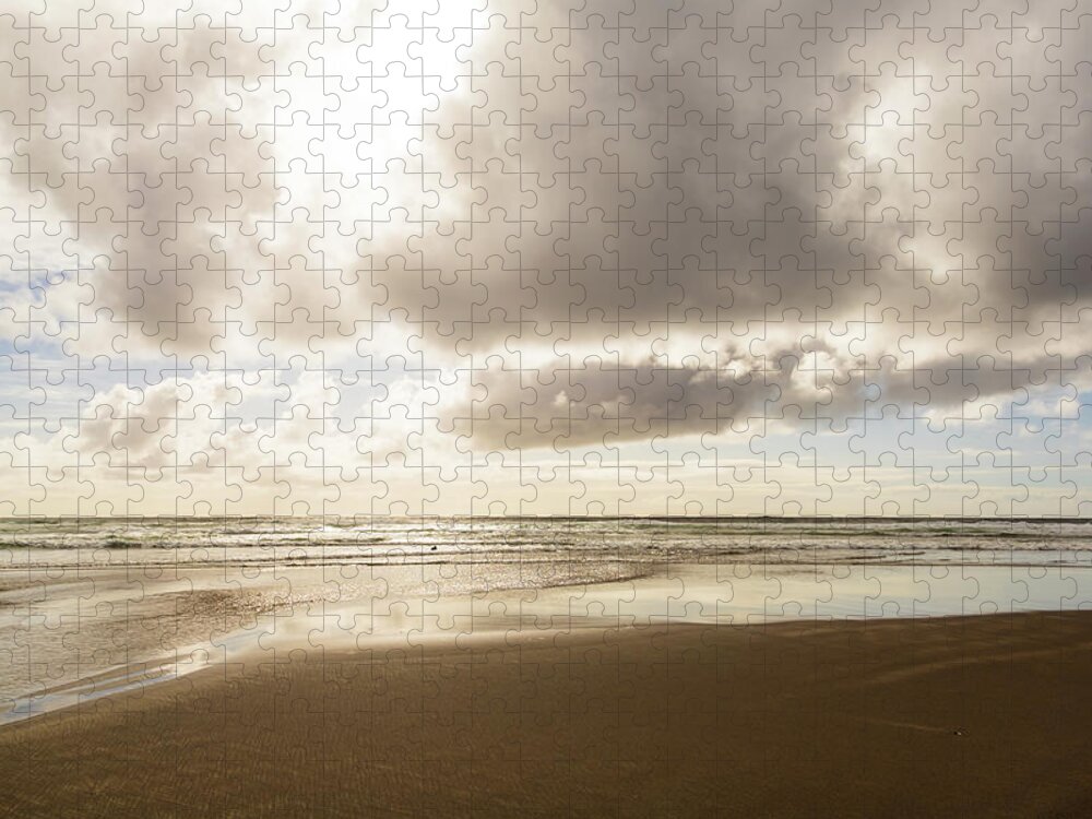 Ghost Forest Jigsaw Puzzle featuring the photograph Seascape 1, Neskowin Beach by Aashish Vaidya
