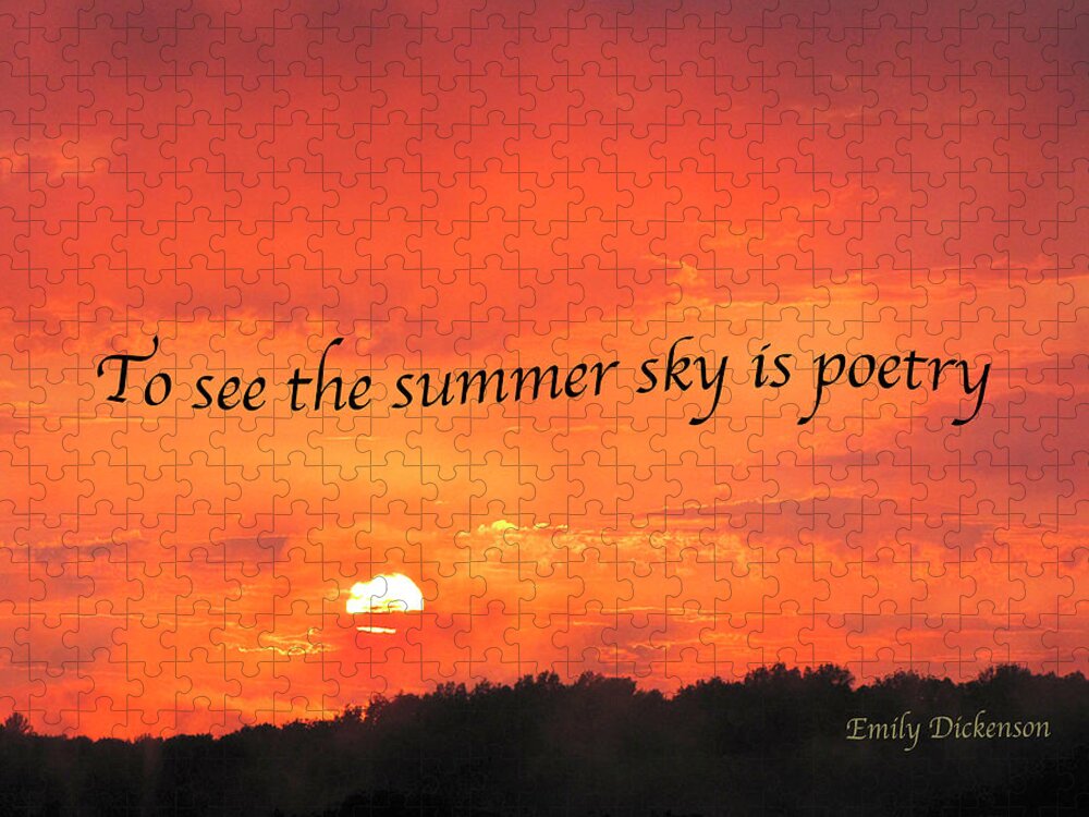 Sunset Jigsaw Puzzle featuring the digital art Summer Sky is Poetry by Nancy Olivia Hoffmann