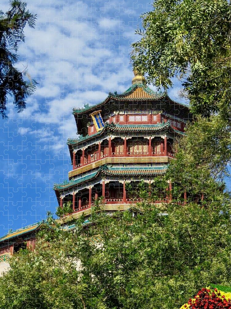 China Jigsaw Puzzle featuring the photograph Summer Temple by Kerry Obrist