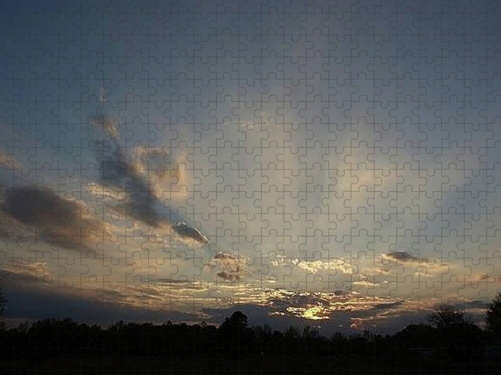 Sunset Jigsaw Puzzle featuring the photograph Sun Rays by Bill TALICH