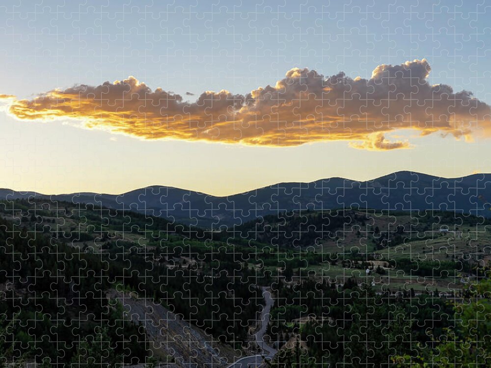 Sunset Jigsaw Puzzle featuring the photograph Sun setting Central City by Cathy Anderson