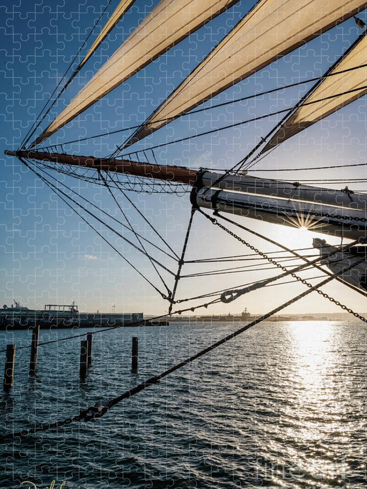 California Jigsaw Puzzle featuring the photograph Sunburst on the Bow of the Star of India by David Levin