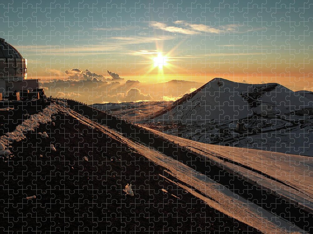 Rackers Photography Jigsaw Puzzle featuring the photograph Sundown on Mauna Kea by Scott Rackers