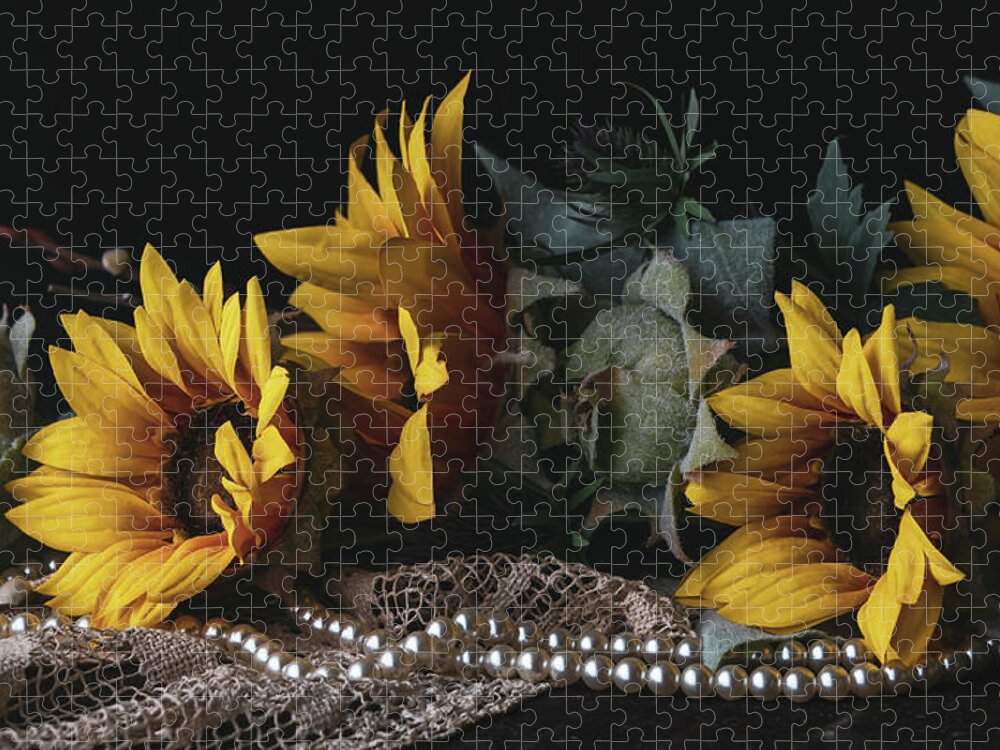 Sunflowers Jigsaw Puzzle featuring the photograph Sunflowers by Holly Ross