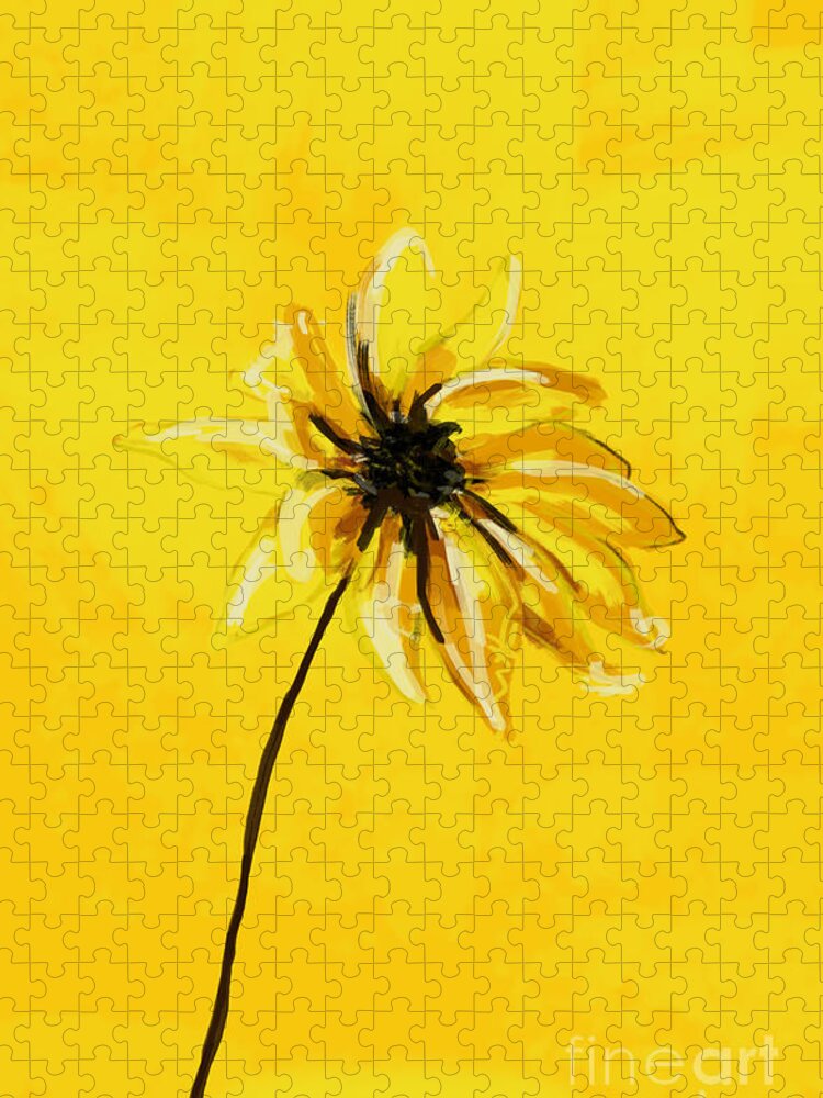 Sunflower Jigsaw Puzzle featuring the painting Sunny Sunflower by Go Van Kampen