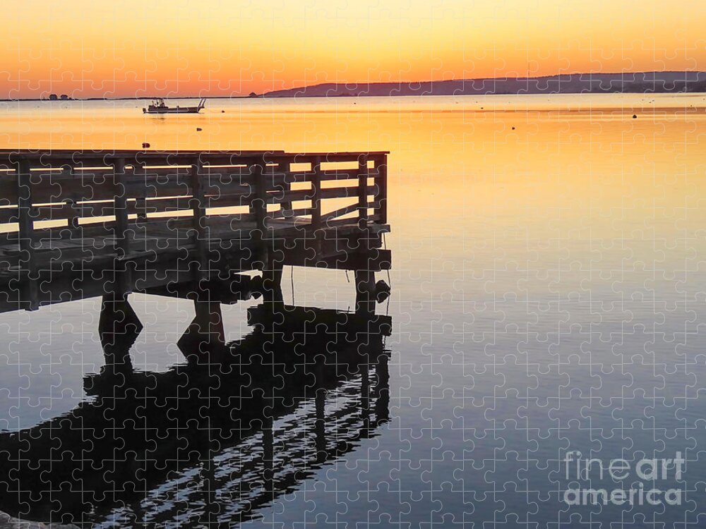 Sunrise Jigsaw Puzzle featuring the photograph Sunrise at state pier 2023 by Janice Drew