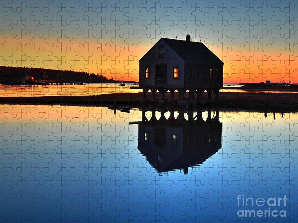 Cape Porpoise Jigsaw Puzzle featuring the photograph Sunrise at the Fishing Shack by Steve Brown