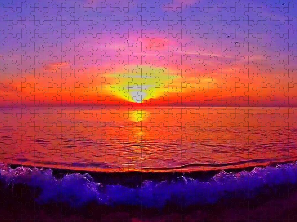 Sunrise Jigsaw Puzzle featuring the photograph Sunrise Beach 39 by Rip Read