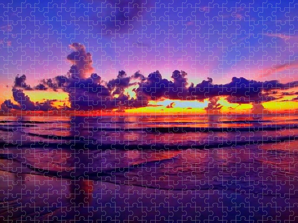 Sunrise Jigsaw Puzzle featuring the photograph Sunrise Beach 475 by Rip Read