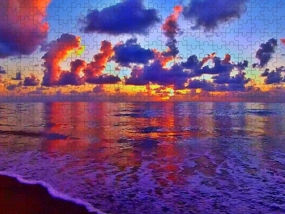 Sunrise Jigsaw Puzzle featuring the photograph Sunrise Beach 531 by Rip Read
