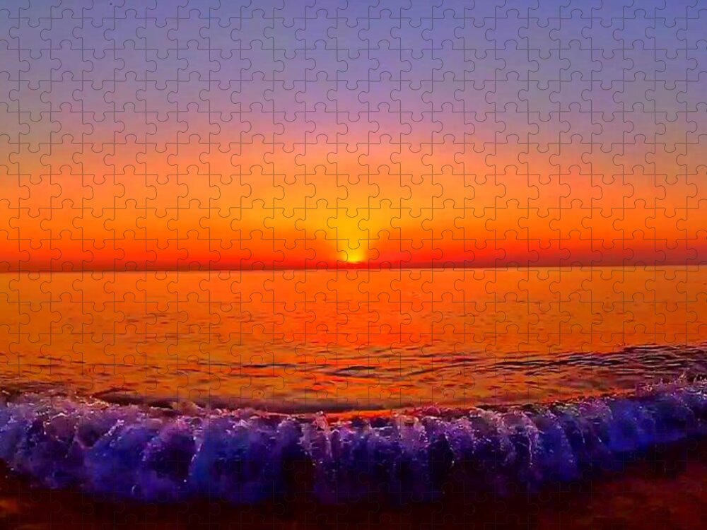 Sunrise Jigsaw Puzzle featuring the photograph Sunrise Beach 646 by Rip Read
