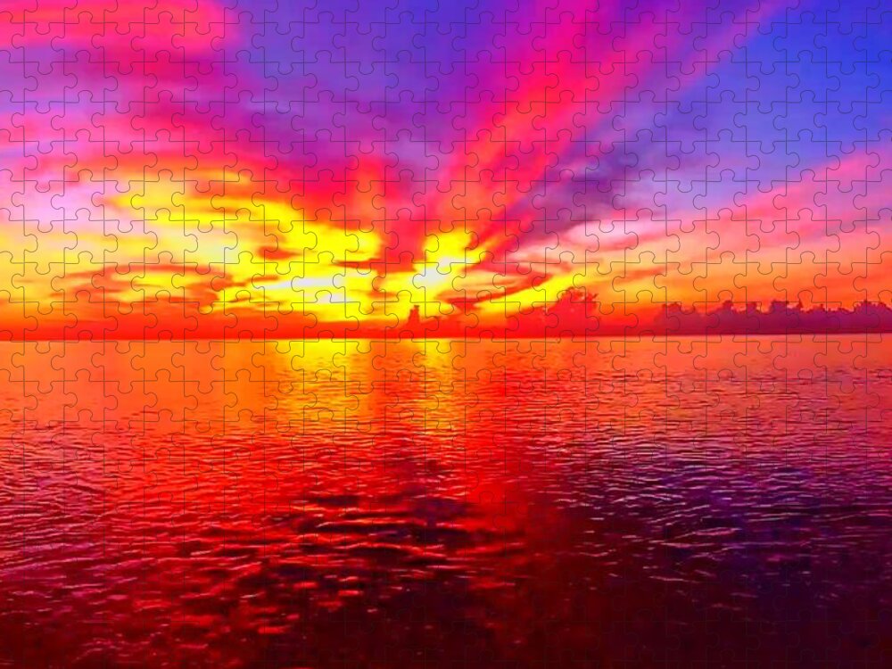 Sunrise Jigsaw Puzzle featuring the photograph Sunrise Beach 693 by Rip Read