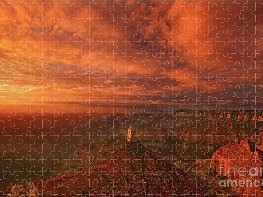 Dave Welling Jigsaw Puzzle featuring the photograph Sunrise Clouds North Rim Grand Canyon National Park Arizona by Dave Welling
