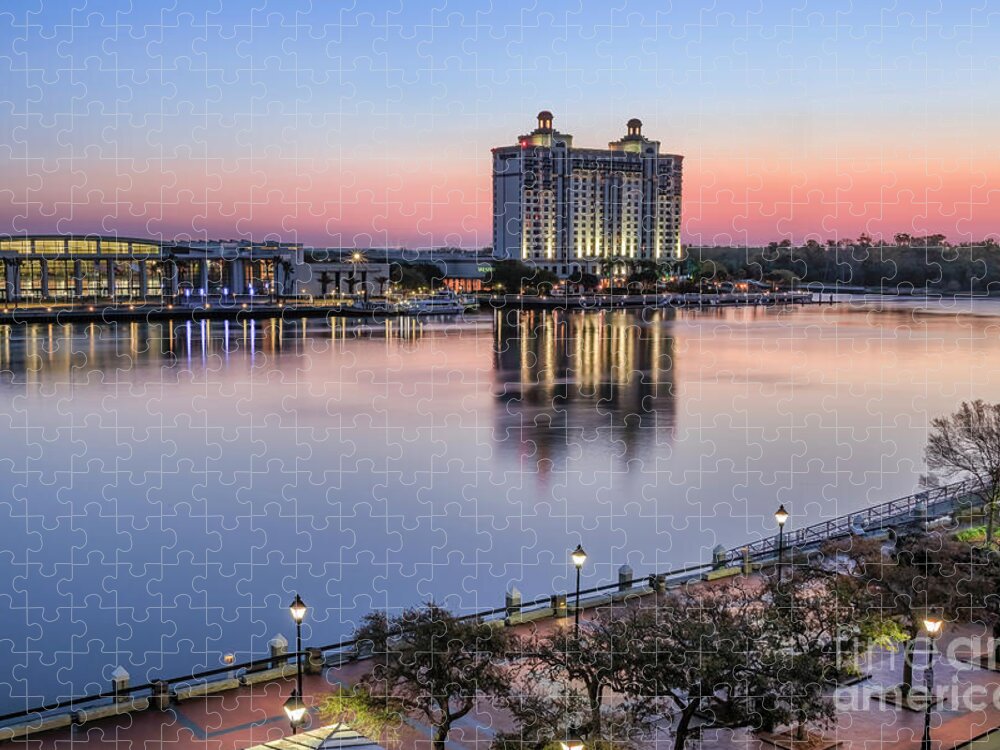 Sunrise Jigsaw Puzzle featuring the photograph Sunrise in Savannah by Shelia Hunt