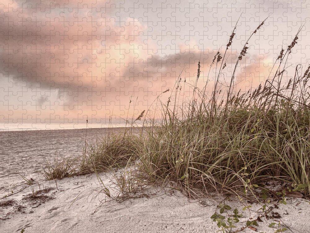 Coastal Jigsaw Puzzle featuring the photograph Sunrise Light over the Cottage Dunes by Debra and Dave Vanderlaan