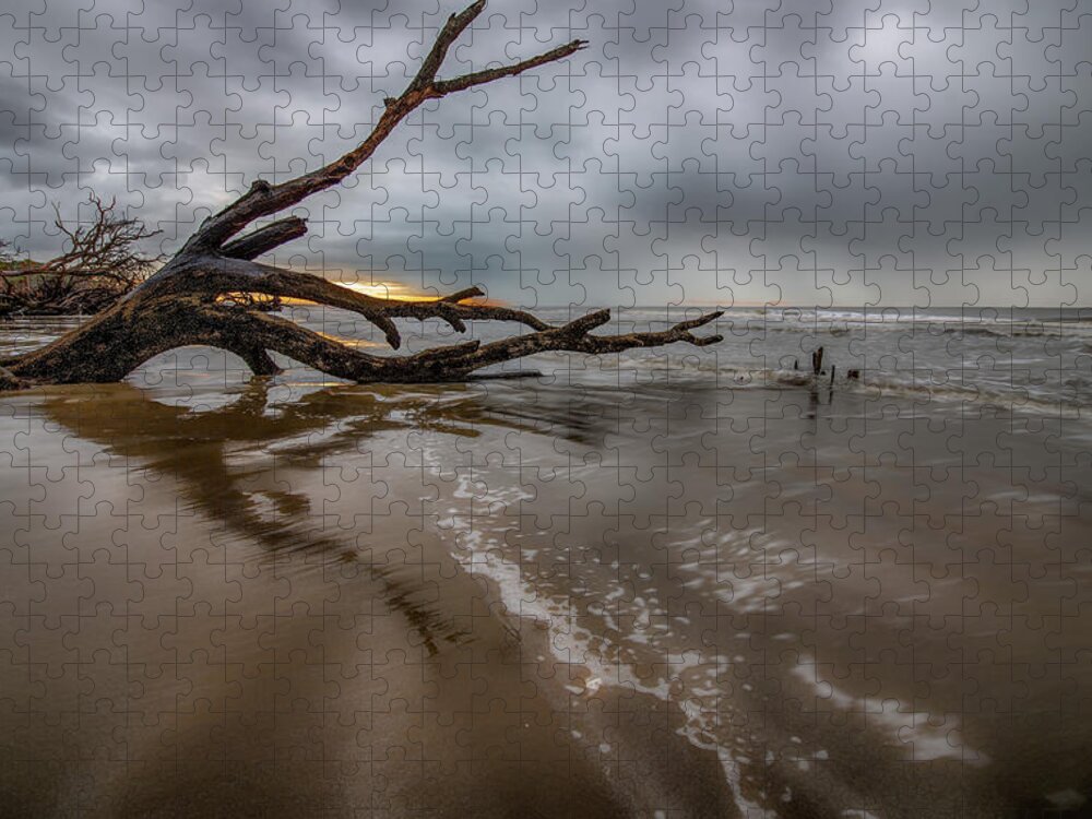 Charleston Jigsaw Puzzle featuring the photograph Sunrise on Boneyard Beach by Marcy Wielfaert