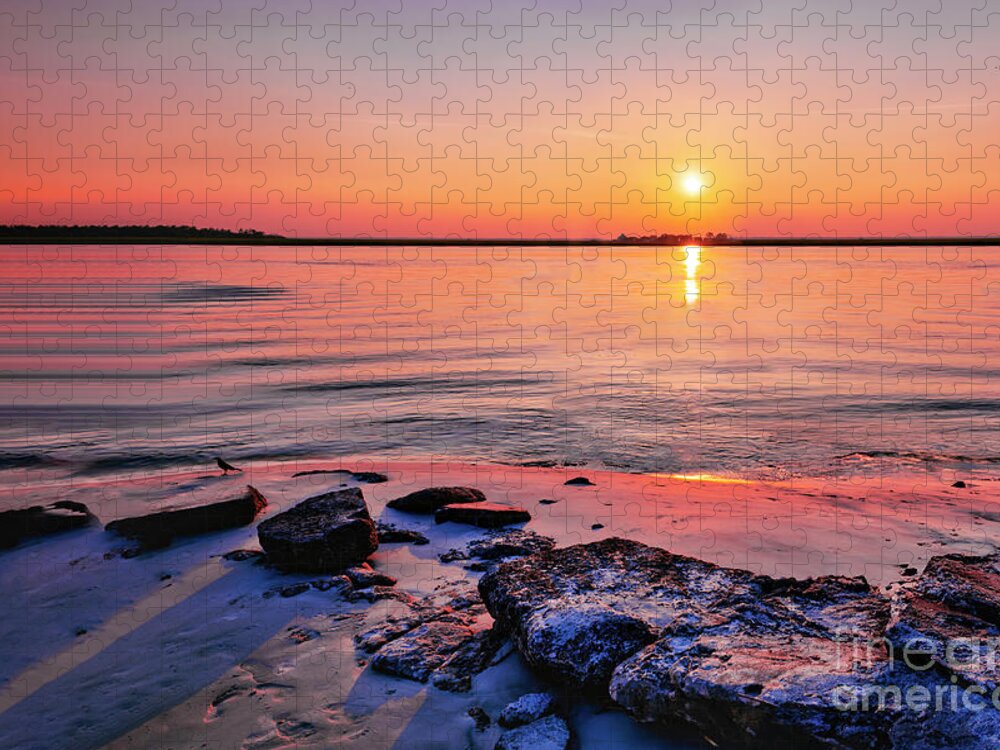 Sunrise Jigsaw Puzzle featuring the photograph Sunrise on the Georgia Coast by Shelia Hunt