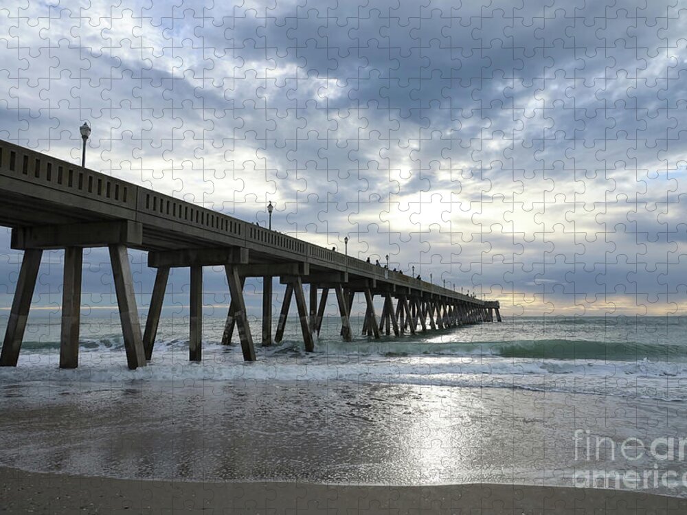 Wrightsville Beach Jigsaw Puzzle featuring the photograph Sunrise on Wrightsville Beach by Shelia Hunt
