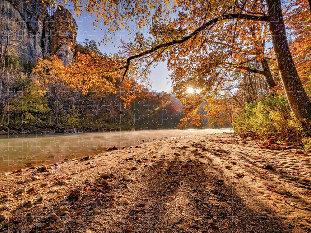 Roark Bluff Jigsaw Puzzle featuring the photograph Sunrise Over Roark Bluff Along the Buffalo River by Gregory Ballos