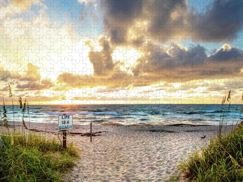 Panorama Jigsaw Puzzle featuring the photograph Sunrise over the Sand Dunes Panorama by Debra and Dave Vanderlaan