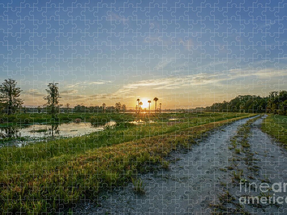 Usa Jigsaw Puzzle featuring the photograph Sunrise Road by Brian Kamprath