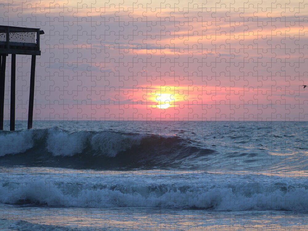 Sun Jigsaw Puzzle featuring the photograph Sunrise Wave by Robert Banach