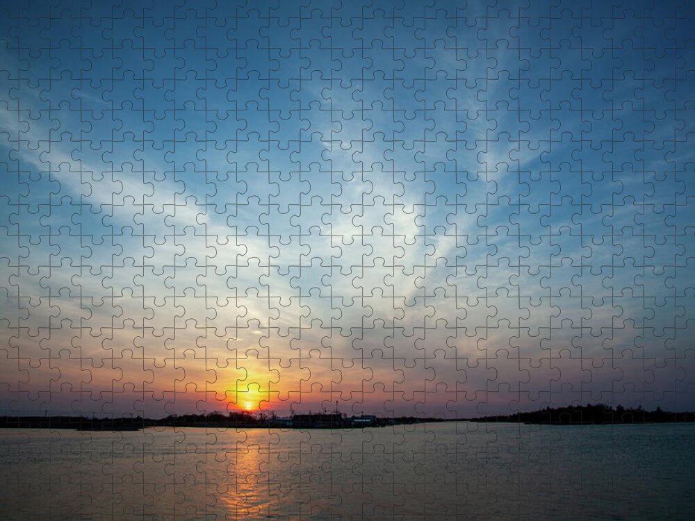 Lewes Delaware Jigsaw Puzzle featuring the photograph Sunset At Lewes by Karol Livote