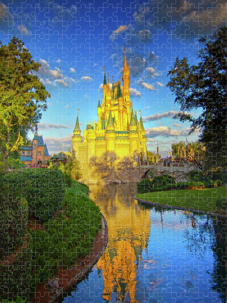 Magic Kingdom Jigsaw Puzzle featuring the photograph Sunset at the Magic Kingdom by Mark Andrew Thomas