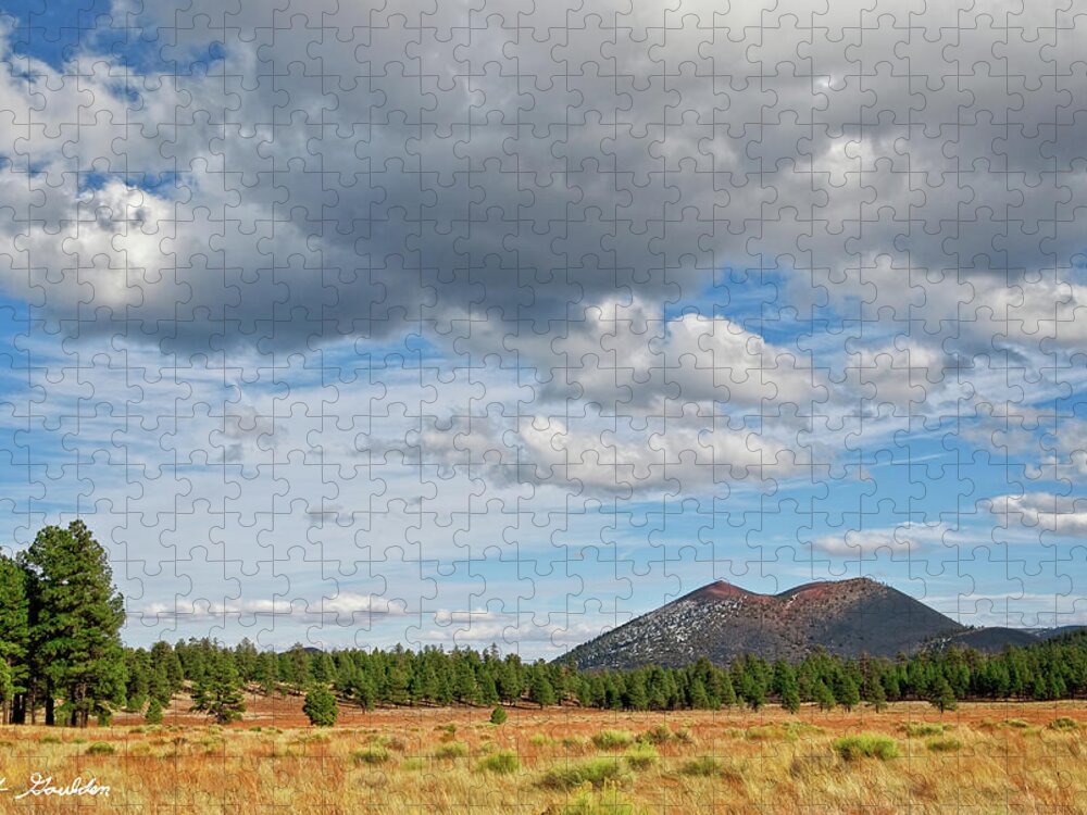 Arizona Jigsaw Puzzle featuring the photograph Sunset Crater from Bonito Park by Jeff Goulden