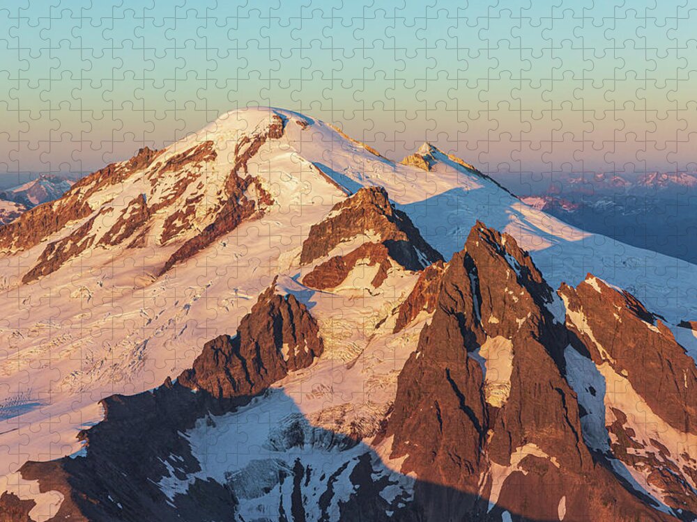 Mount Baker Jigsaw Puzzle featuring the photograph Sunset Gold by Michael Rauwolf