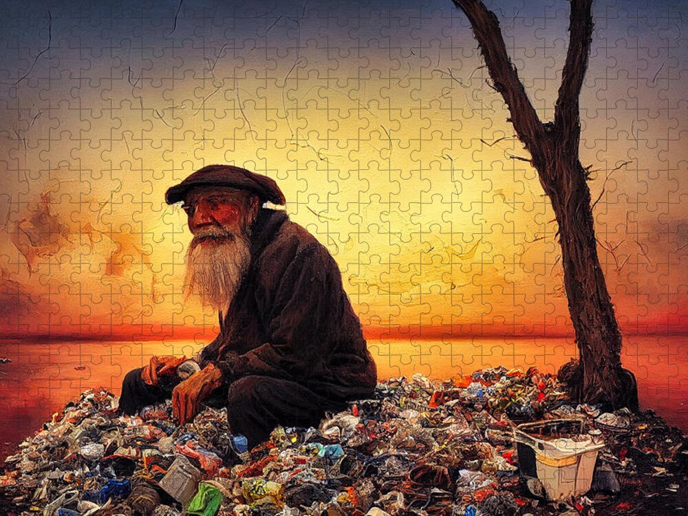 Figurative Jigsaw Puzzle featuring the digital art Sunset In Garbage Land 48 by Craig Boehman